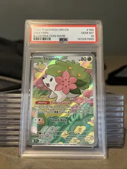 Pokemon TCG Shaymin Illustration Rare Card 185/182 Destined Rivals PSA 10 - Image 1