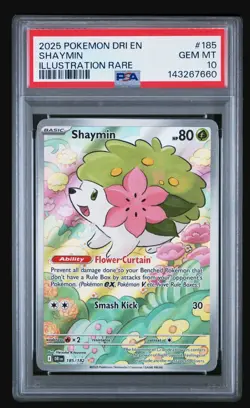 Pokemon TCG Shaymin Illustration Rare Card 185/182 Destined Rivals PSA 10 - Image 3