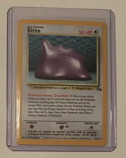 Pokemon TCG Ditto #3/62 Holo Fossil Card 1999 Vintage - Image 1