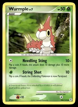 Wurmple 104/130 Pokemon Card Diamond & Pearl Common 50 HP Lightly Played BO - Image 1