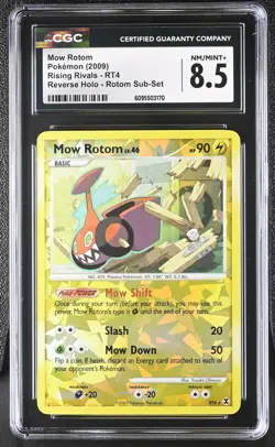 CGC 8.5 Mow Rotom RT4 Reverse Holo Rising Rivals Pokemon Card - Image 1