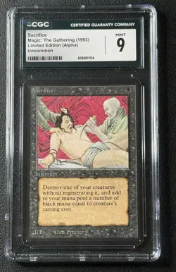 SACRIFICE CGC 9 1993 MAGIC: THE GATHERING MTG ALPHA LIMITED EDITION MINT 1124 - Image 1