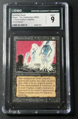 ANIMATE DEAD CGC 9 1993 MAGIC: THE GATHERING MTG ALPHA LIMITED EDITION MINT 1091 - Image 1