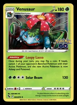 Venusaur 003/078 Rare Pokemon GO Pokemon NM - Image 1