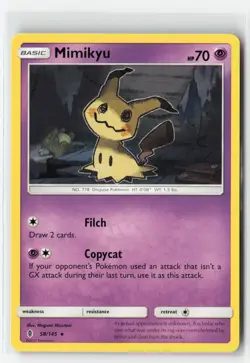 MIMIKYU 58/145 GUARDIANS RISING NON HOLO RARE POKEMON TCG NM - Image 1