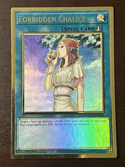 YuGiOh Forbidden Chalice Maximum Gold MAGO-EN048 Spell 1st Edition Holo Card - Image 1