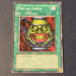 Yu-Gi-Oh! Pot of Greed SD4-EN018 1st Edition Light/Moderate Play *FREE SHIPPING* - Image 1