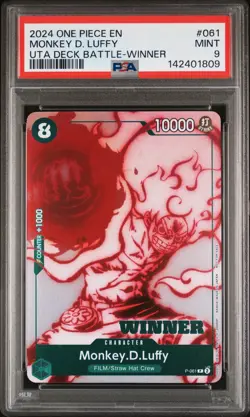 2024 ONE PIECE PROMOS UTA DECK BATTLE-WINNER #061 MONKEY D. LUFFY PSA 9 - Image 1
