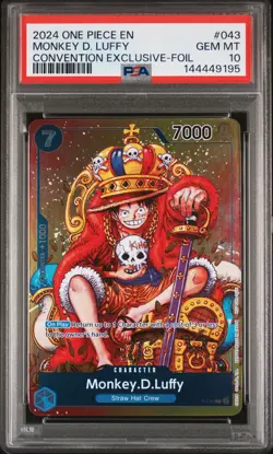 2024 ONE PIECE PROMOS CONVENTION EXCLUSIVE-FOIL #043 MONKEY D. LUFFY PSA 10 - Image 1