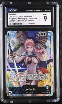 ✨ CGC 9 One Piece Rebecca OP04-039 Kingdoms Of Intrigue Alt Art Leader Jpn - Image 1