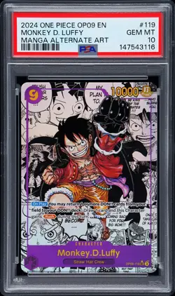 2024 ONE PIECE MANGA ALTERNATE ART OP09-119 MONKEY D. LUFFY PSA 10 - Image 1