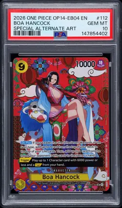 2026 ONE PIECE OP14-EB04-THE AZURE SEA'S SEVEN #112 BOA HANCOCK PSA 10 - Image 1