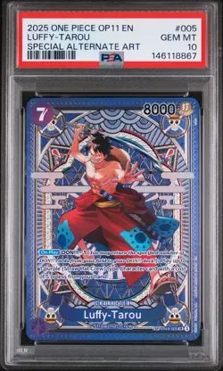 2025 ONE PIECE A FIST OF DIVINE SPEED SPECIAL ALT ART #005 LUFFY-TAROU PSA 10 - Image 1