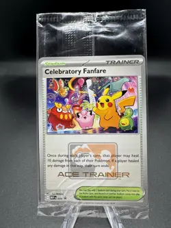Pokemon TCG Celebratory Fanfare 028 Ace Trainer 2025 Promo Card Unopened Sealed - Image 1