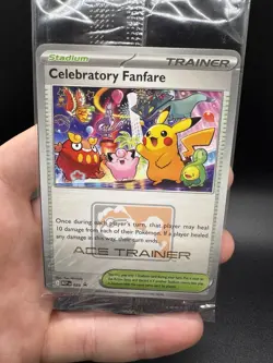Pokemon TCG Celebratory Fanfare 028 Ace Trainer 2025 Promo Card Unopened Sealed - Image 3