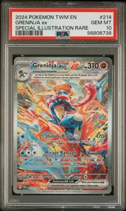 2024 Pokemon Greninja EX Twilight Masquerade Holo Card #214 Sir PSA 10 Gem Mint - Image 1