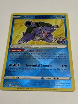 Pokemon TCG Radiant Blastoise Holo Card 018/078 Pokemon Go NM TCG - Image 5