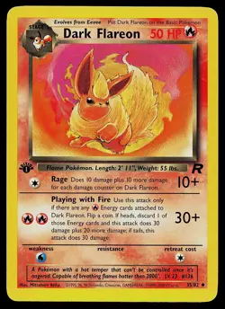 Pokemon Card - Dark Flareon Team Rocket 35/82 Uncommon 1st Edition - Image 1