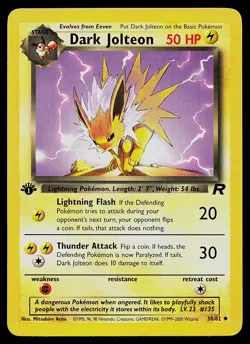 Pokemon Card - Dark Jolteon Team Rocket 38/82 Uncommon 1st Edition - Image 1
