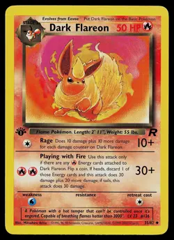 Pokemon Card - Dark Flareon Team Rocket 35/82 Uncommon 1st Edition - Image 1