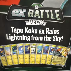 Pokemon TCG EX Battle Deck Tapu Koko EX Factory Sealed 60 cards Level 1 start - Image 5