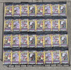 Lot of 32 Pokemon Sun & Moon Unified Minds 3 Card Booster Packs - Image 1