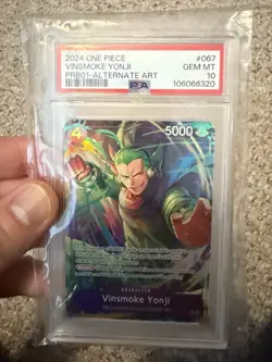 One Piece Card Game Vinsmoke Yonji OP06-067 Alternate Art Foil Rare 2024 PSA 10 - Image 1