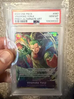 One Piece Card Game Vinsmoke Yonji OP06-067 Alternate Art Foil Rare 2024 PSA 10 - Image 2