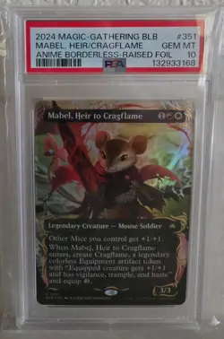 MtG Bloomburrow Anime Borderless Raised Foil Mabel, Heir to Cragflame PSA 10 - Image 1