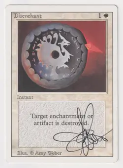 Signed Disenchant MP Revised Edition Artist Amy Weber 1994 MTG Magic Misprint! - Image 1