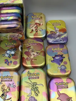 x32 Pokemon One Piece EMPTY Mini Tin Lot 151 Prismatic Most Inserts Included - Image 3