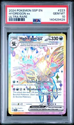 2024 Pokemon Surging Sparks Hydreigon EX Ultra Rare #223 PSA 10 GEM MINT - Image 1