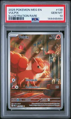 2025 POKEMON MEG EN-MEGA EVOLUTION ILLUSTRATION RARE #138 VULPIX PSA 10 - Image 1