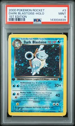 2000 POKEMON ROCKET 1ST EDITION #3 DARK BLASTOISE-HOLO PSA 9 - Image 1