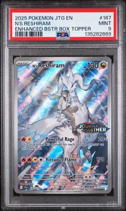 2025 POKEMON JTG EN-JOURNEY TOGETHER ENHANCED BOOSTER BOX N'S RESHIRAM PSA 9 - Image 1