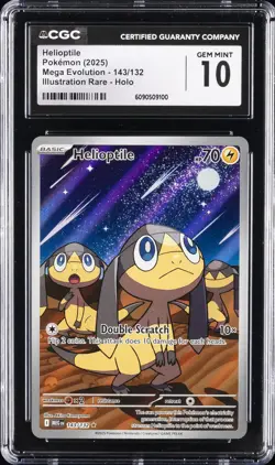 2025 POKEMON MEGA EVOLUTION ILLUSTRATION RARE #143 HELIOPTILE CGC 10 - Image 1