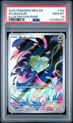 2025 POKEMON MEG EN-MEGA EVOLUTION ILLUSTRATION RARE #133 BULBASAUR PSA 10 - Image 1
