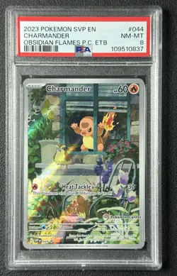 CHARMANDER PSA 8 2023 POKEMON SVP EN #044 OBSIDIAN FLAMES PC ETB 837 - Image 1