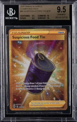 2020 POKEMON SWSH CHAMPIONS PATH SCR #80 SUSPICIOUS FOOD TIN BGS 9.5 - Image 1