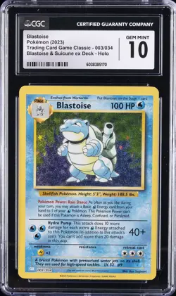 2023 POKEMON TRADING CARD GAME CLASSIC #003 BLASTOISE CGC 10 GEM MINT - Image 1