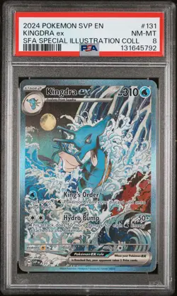 2024 POKEMON SVP EN-SV BLACK STAR PROMO #131 KINGDRA EX PSA 8 - Image 1
