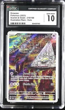 Drowzee Pokemon Card 2023 Scarlet & Violet 210/198 CGC 10 Gem Mint - Image 1