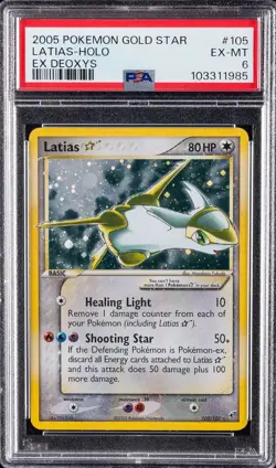 2005 POKEMON EX DEOXYS GOLD STAR #105 LATIAS-HOLO PSA 6 - Image 1