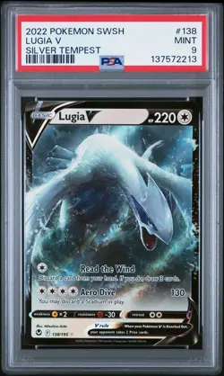 2022 POKEMON SWORD & SHIELD SILVER TEMPEST #138 LUGIA V PSA 9 - Image 1