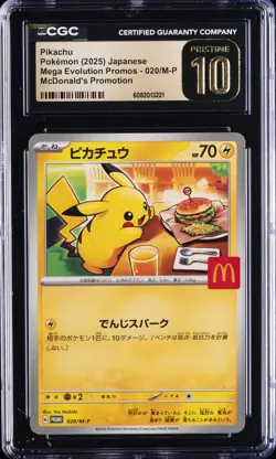 2025 POKEMON JPN MEGA EVOLUTION MCDONALD'S PROMO #020 PIKACHU CGC 10 PRISTINE - Image 1