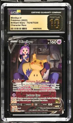 Pokemon 2022 Mimikyu V TG-Holo Brilliant Stars TG16/TG30 CGC PRISTINE 10 - Image 1
