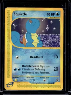 2002 Pokemon Expedition Set Squirtle #132/165 - Image 1