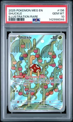 2025 POKEMON MEG EN-MEGA EVOLUTION ILLUSTRATION RARE #136 SHUCKLE PSA 10 - Image 1