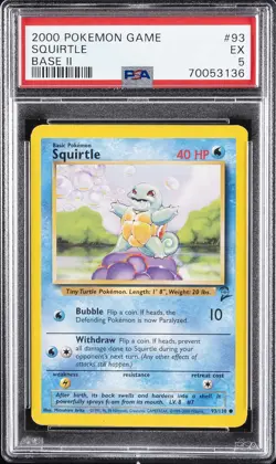 2000 POKEMON BASE SET 2 #93 SQUIRTLE PSA 5 - Image 1