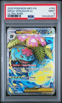 2025 POKEMON MEG EN-MEGA EVOLUTION ULTRA RARE #155 MEGA VENUSAUR EX PSA 9 - Image 1